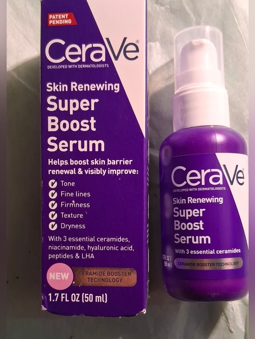 CeraVe Skin Renewing Super Boost Serum with 3 Essential Ceramides - 1.7 fl oz